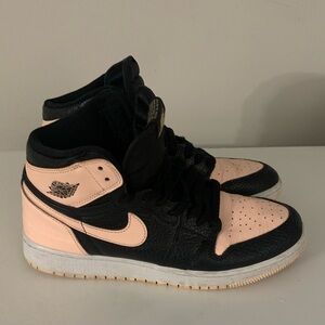 Jordan retro 1 Nike Black and Pink Sneakers High-Top Leather